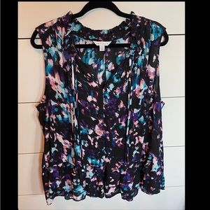 NWOT lightweight multicolored peplum blouse size 1x